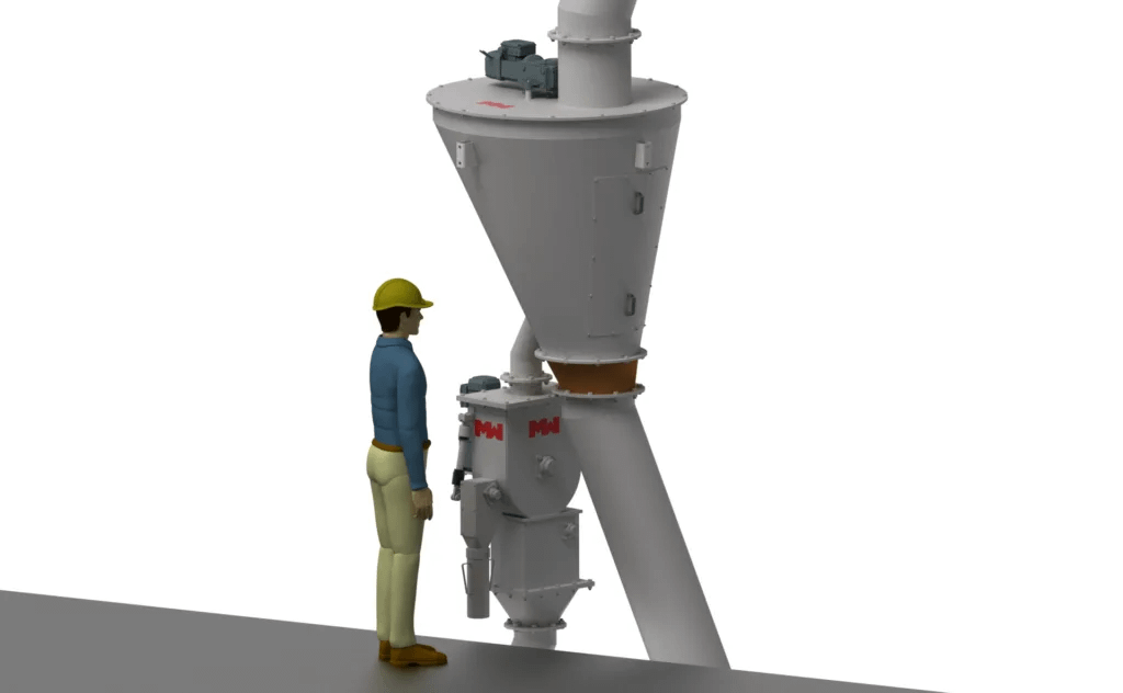 bo lay mau dong roi dang quay Vezin Sampler trong nha may xi mang